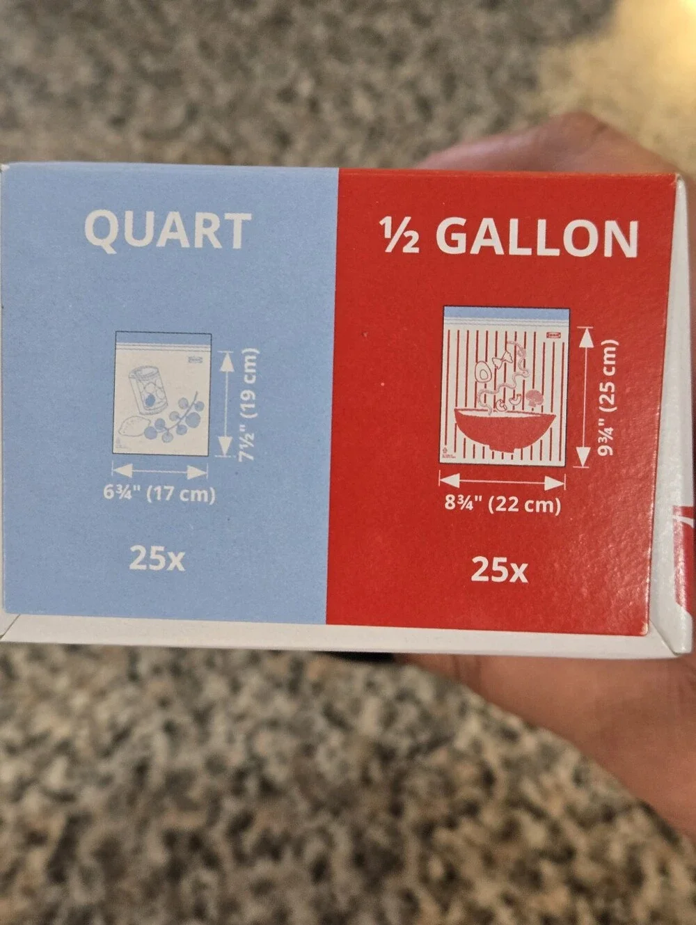 ISTAD Resealable Bags - Quart & Half Gallons